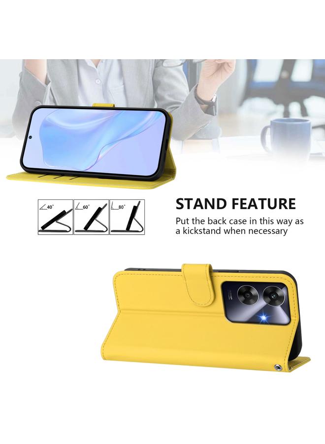 S-TOP Case For Realme C63 Global Skin Feel Solid Color Leather Phone Case with Lanyard - Image 3