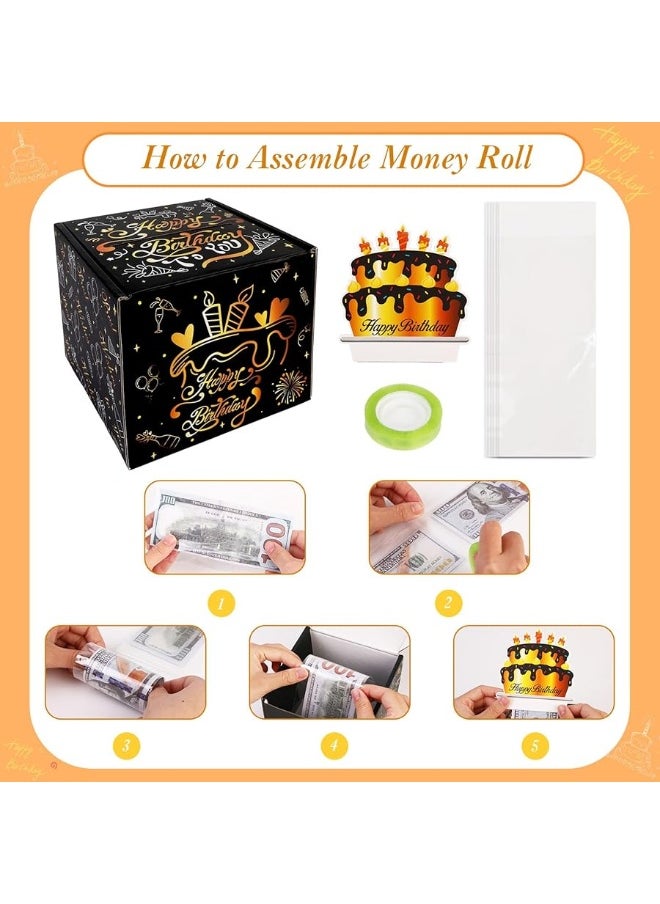 Birthday Money Box for Cash Gift Pull, Konsait DIY Birthday Money Box, Black and Gold Money Roll Gift Box, Surprise Gift Box for Parents, Loved Ones, Kids and Friends, Creative Way to Give Cash Gifts - pzsku/Z25A31C5A62AAA1A0D474Z/45/_/1729411867/c874c5d3-c7f3-46e7-9d58-c9c166d16656