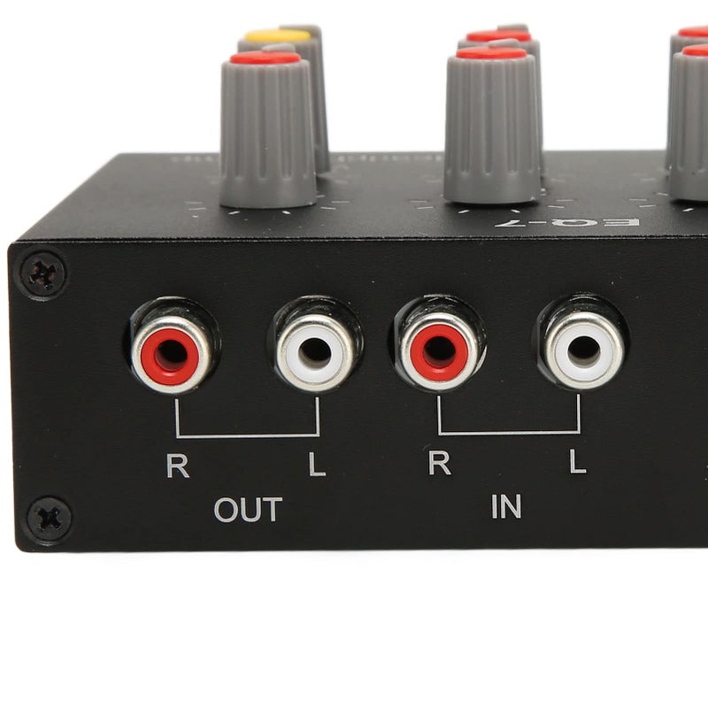 fosa 7 Band Sound Equalizer, Output Input, 12dB High Bass Adjustment, Two Channel Digital Equalizer, 3.5mm Interface, for Recording, Streaming, Podcasting - Image 5