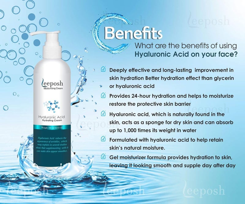 LEEPOSH Hyaluronic Acid Moisturizer Intense Hydration Revitalizes skin - Image 3