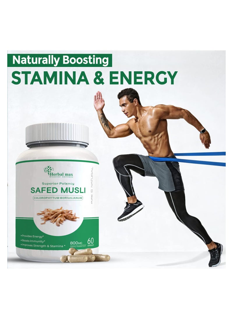 Herbal Max - Herbal max Safed Musli 60 Capsules - Image 1
