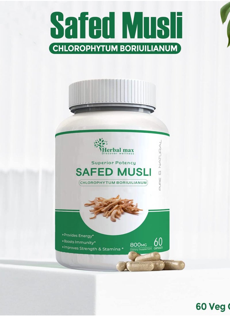 Herbal Max - Herbal max Safed Musli 60 Capsules - Image 1