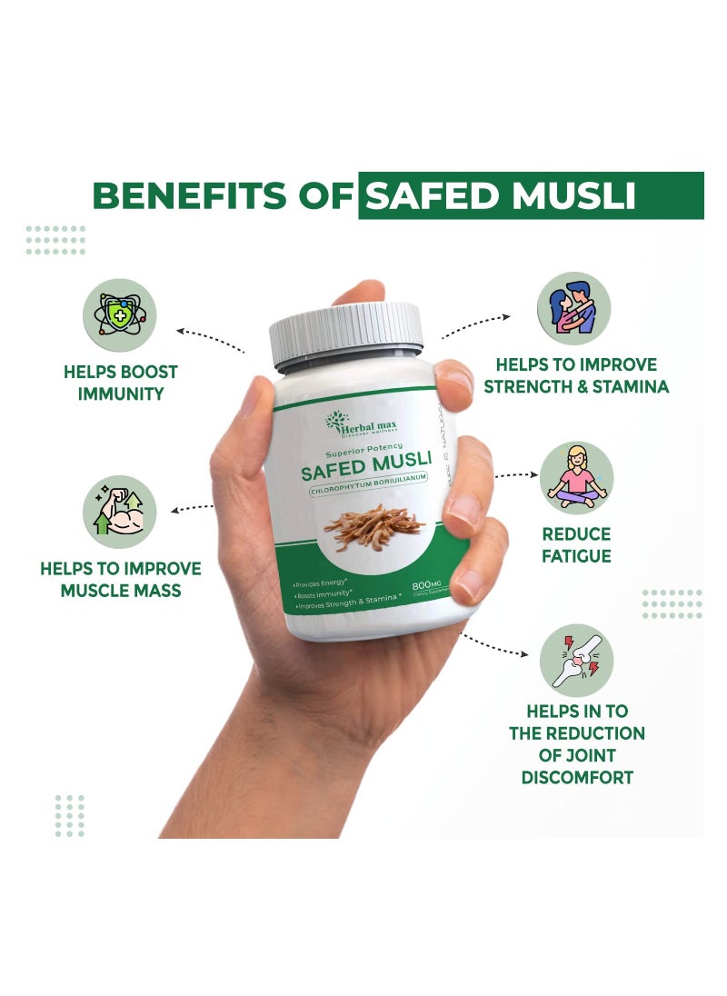 Herbal Max - Herbal max Safed Musli 60 Capsules - Image 1