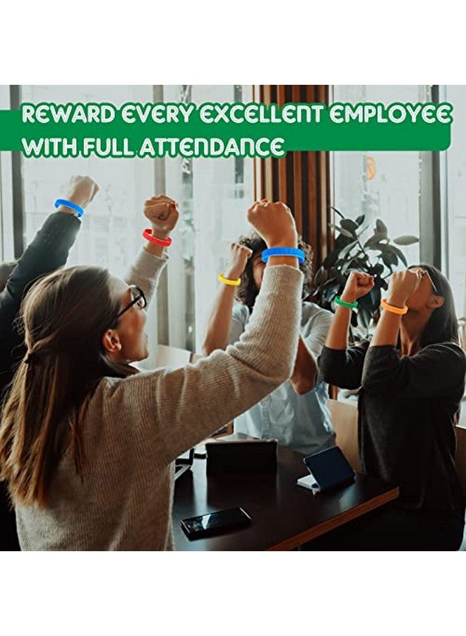 Sureio Perfect Attendance Silicone Bracelets Colored Rubber Bracelets Silicone Wristbands Bulk Rubber Wrist Bands for Student Employee Awards Teacher Kid Company School Classroom Office Gift (300) - Image 5