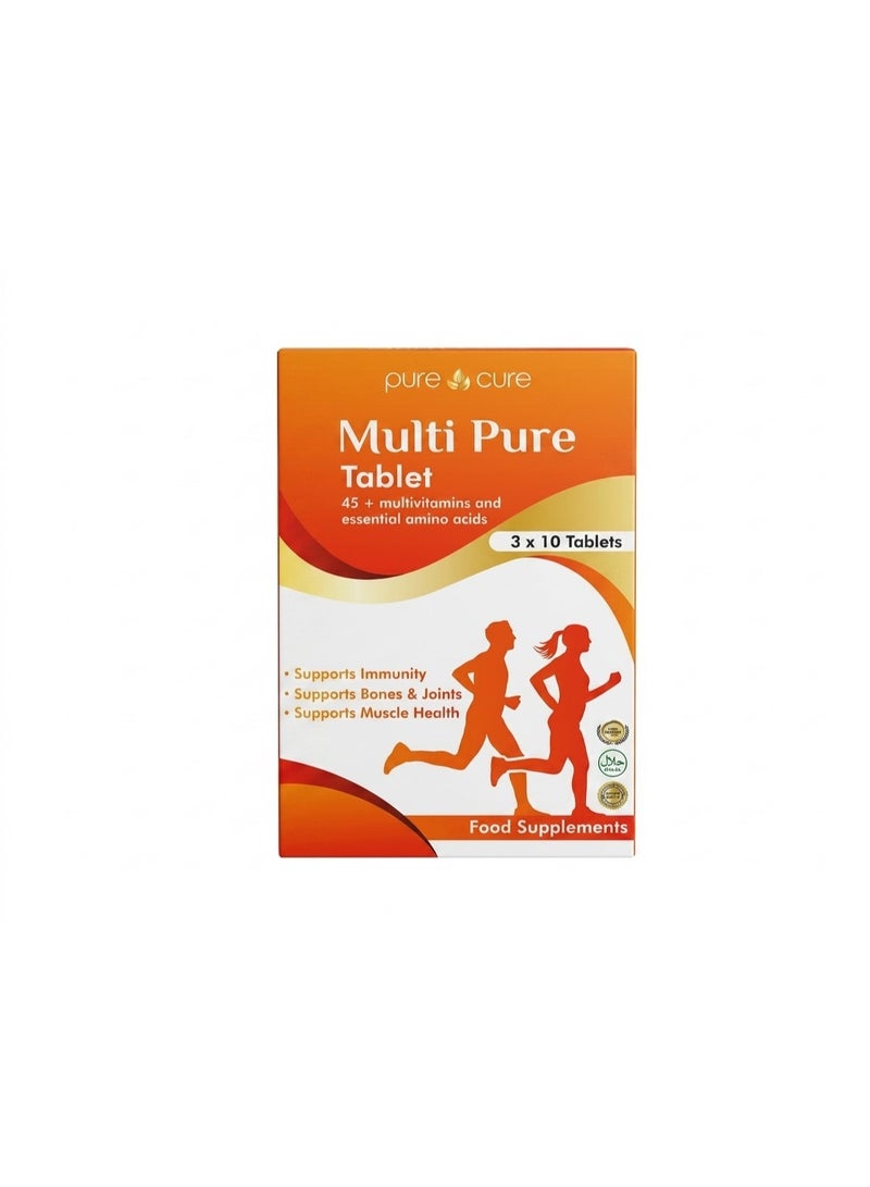 Multi Pure Tabs 30 Tablets – Daily Multivitamin Supplement for Immunity, Energy & Overall Health –  for Men & Women