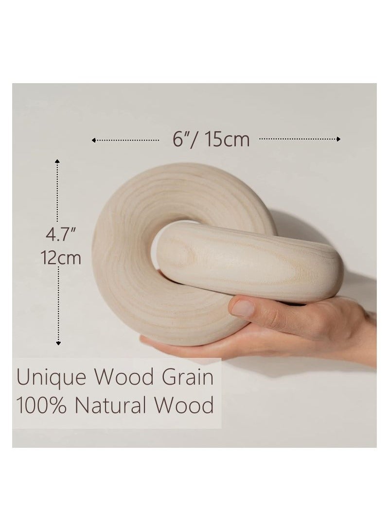 2 Link Coffee Table Decor Presentable Knot Chain Decor for Living Room Fashionable and Modern House Decorations Pure Hand Carved Natural Wood Decor for Bedroom Farmhouse - Image 3