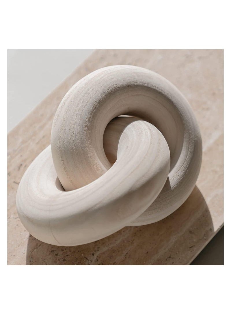 2 Link Coffee Table Decor Presentable Knot Chain Decor for Living Room Fashionable and Modern House Decorations Pure Hand Carved Natural Wood Decor for Bedroom Farmhouse - Image 1