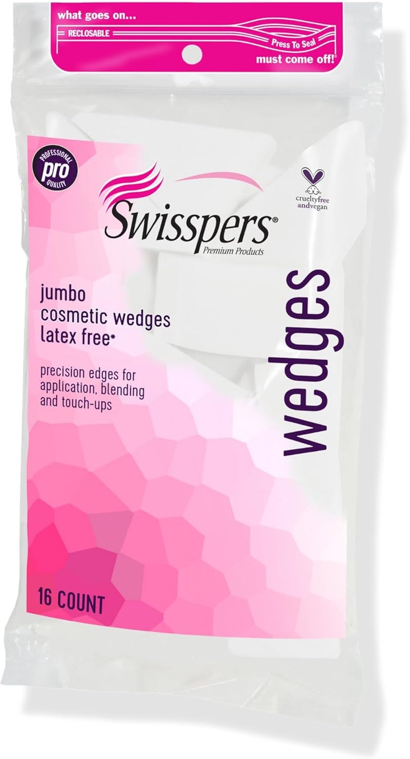 Swisspers Premium Pro Jumbo Cosmetic Wedges, Latex-Free Makeup Applicators, 16 Count - Image 1