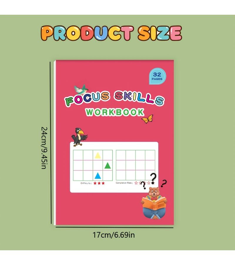 Focus Skills Workbook For Ages 3 Plus 32 Page Preschool Learning Activity Book With Visual Tracking Exercises And Attention Training Color Coded Suitable For Homeschool Kindergarten Prep Early Childhood Education - Image 2