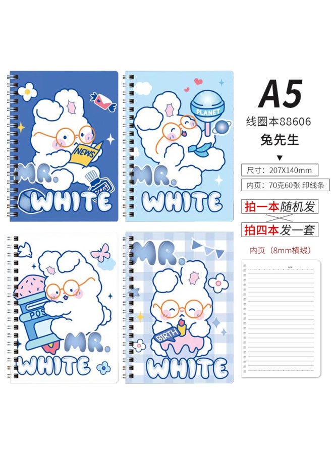 HELPS Cartoon Coil Book Cute Creative A5 Loose-leaf Notebook Stationery High-looking Student Horizontal Diary Book - Image 1