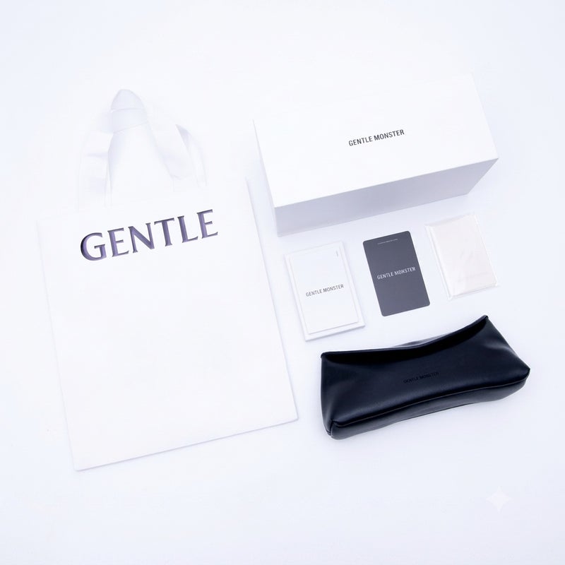 جنتل مونستر نظارات شمسية Gentle Monster MM108 Col.01 سوداء لامعة 55 بتصميم عين القطة للجنسين - Image 5