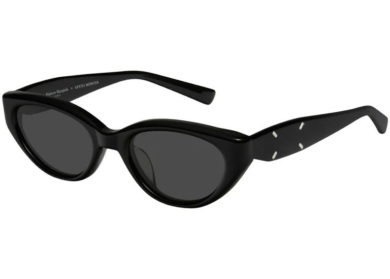 جنتل مونستر نظارات شمسية Gentle Monster MM108 Col.01 سوداء لامعة 55 بتصميم عين القطة للجنسين - Image 1