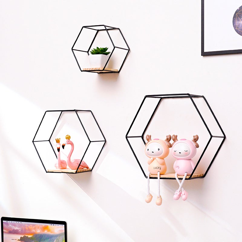 Iron Decorative Wall Shelf – Hook Type Storage Rack for Living Room and Bedroom - Image 5