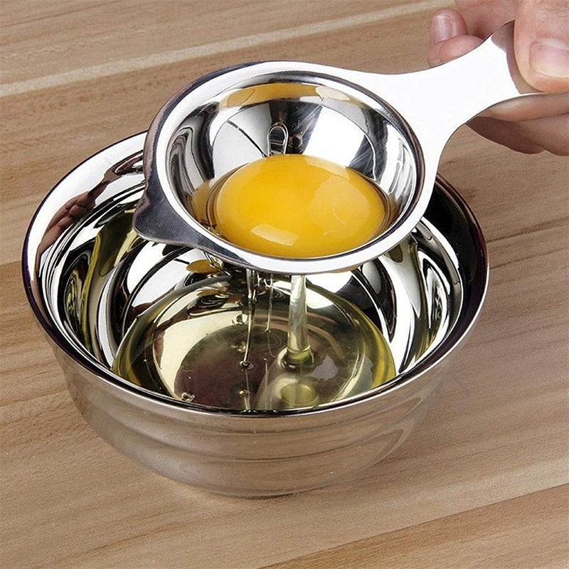 SDYAL SDYAL Egg Separator Premium 304 Stainless Steel Egg Yolk Separator Dishwasher Safe Professional Egg White Separator Tool for Making Cake Egg Custards Egg Divider Mayonnaise and More Set of 1 - Image 4