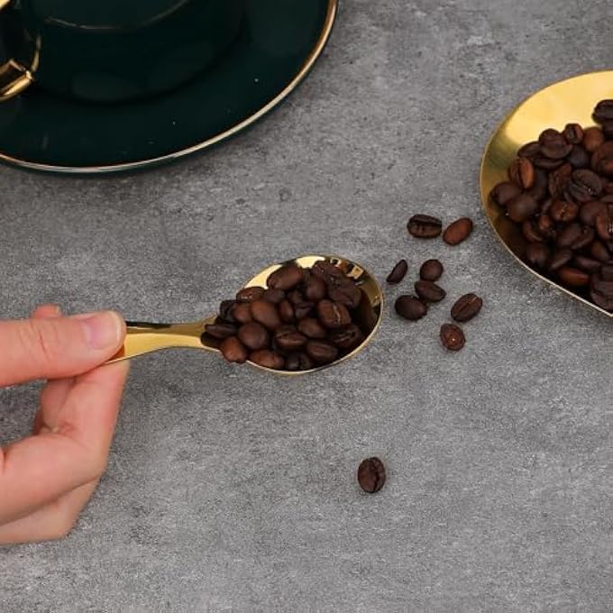 Unity 5 Pcs Stainless Short Handle Spoons Mini Scoops Gold Spoons For Canisters Small Coffee Scoops Candy Scoops For Condiments Tea Desserts Coffee - Image 3