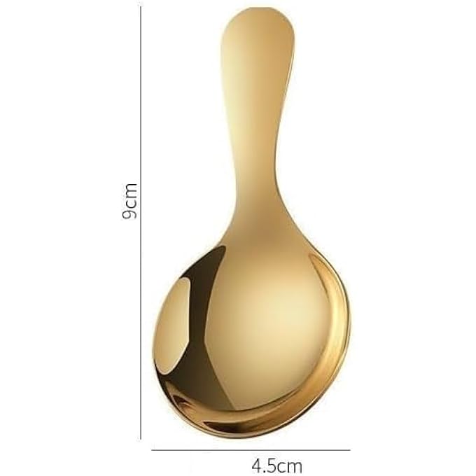 Unity 5 Pcs Stainless Short Handle Spoons Mini Scoops Gold Spoons For Canisters Small Coffee Scoops Candy Scoops For Condiments Tea Desserts Coffee - Image 4