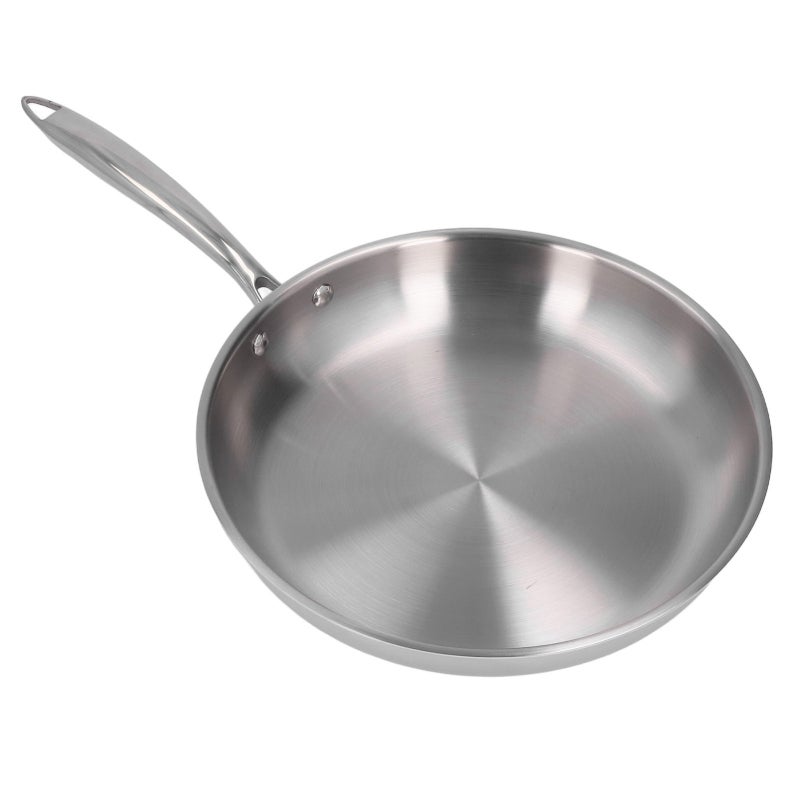 Stainless Steel Frying Pan 22cm 304 Stainless Steel Top Layer Non Stick Skillet - Fast Even Heating Versatile Kitchen Pan for Home Cooking - Image 3
