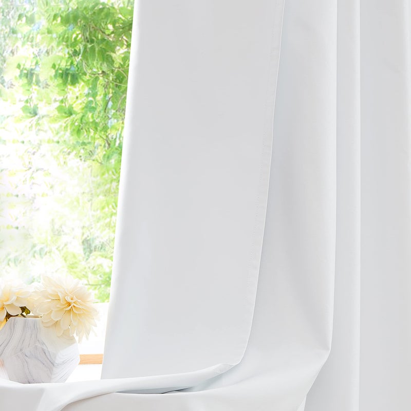 WEST LAKE 100 Blackout Window Curtain Liner 2 Panels Light Blocking Liner Thermal Insulated Rod Pocket Window Drapes for Living Room Bedroom Winter Curtain Liner for Grommet Top Panels, 48"Wx 60"Lx2 - Image 5