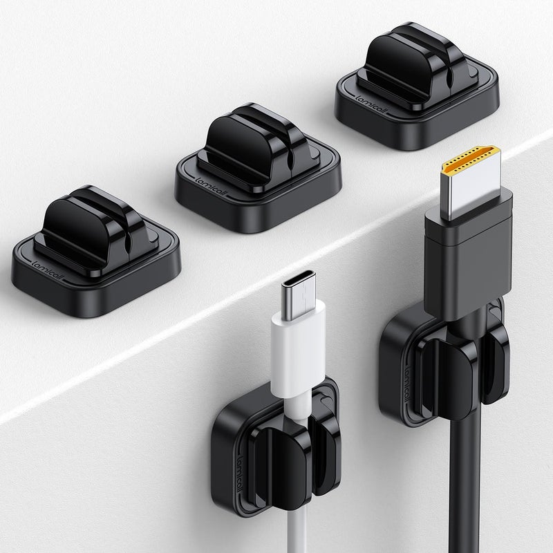 Lamicall 5Pack Cable Spring Holder Clips, Cord Organizer for Desk - Lamicall Adjustable Cord Wire Holder Keeper, Phone Charger Organizer Clips, Wire Cable Management for Nightstand Wall Car Office Desktop - Image 1