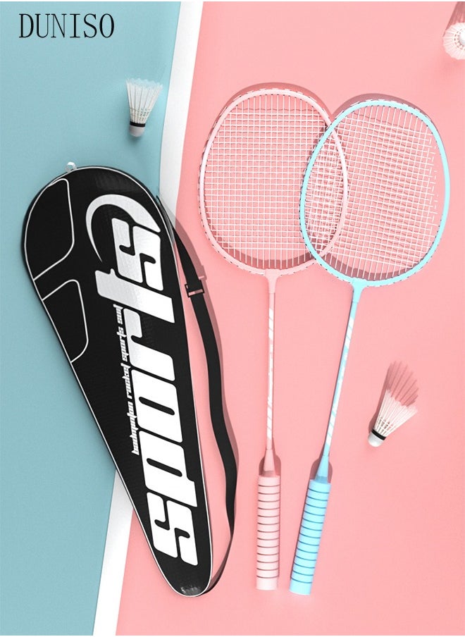 DUNISO Badminton Rackets Set of 2 Badminton Racquets Lightweight Including Badminton Bag and 3 Badminton Shuttlecock  - Image 1