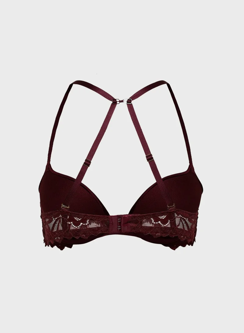 La Senza Lace Detail Plunge Bra