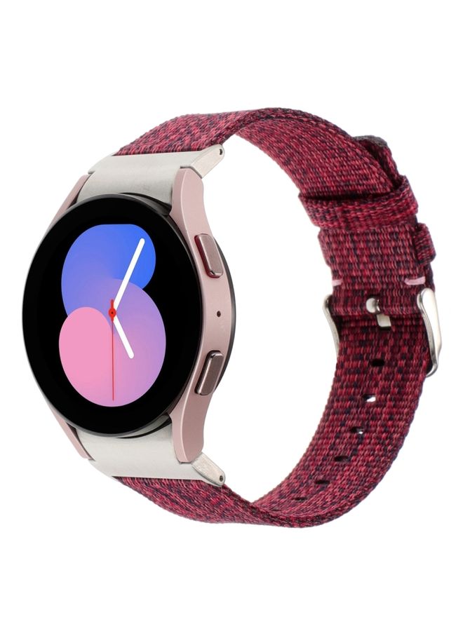 Replacement Strap For Samsung Galaxy Watch6/6 Classic/5/5 Pro Nylon Canvas Watch Band Red