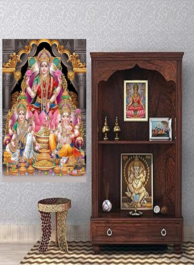 Techgifti ملصق حائط تيكجيفتي ديوالي نافارتاري الديني لاكشمي ماتا جي للمنزل والمكتب والمعبد وغرفة المعيشة (الحجم - 40 × 50 سم) (desg_09) - Image 3