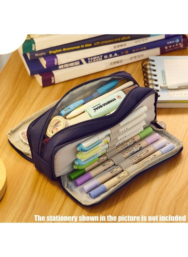 OSHIMA Large Capacity Pen Pencil Case with 3 Compartments, Teenagers’ Girls’ Pencil Case Office Supplier Holder Box Organizer, Multi-functional Pen Pouch Organizer for Office School Teen Girl Boy Men Women - Image 4
