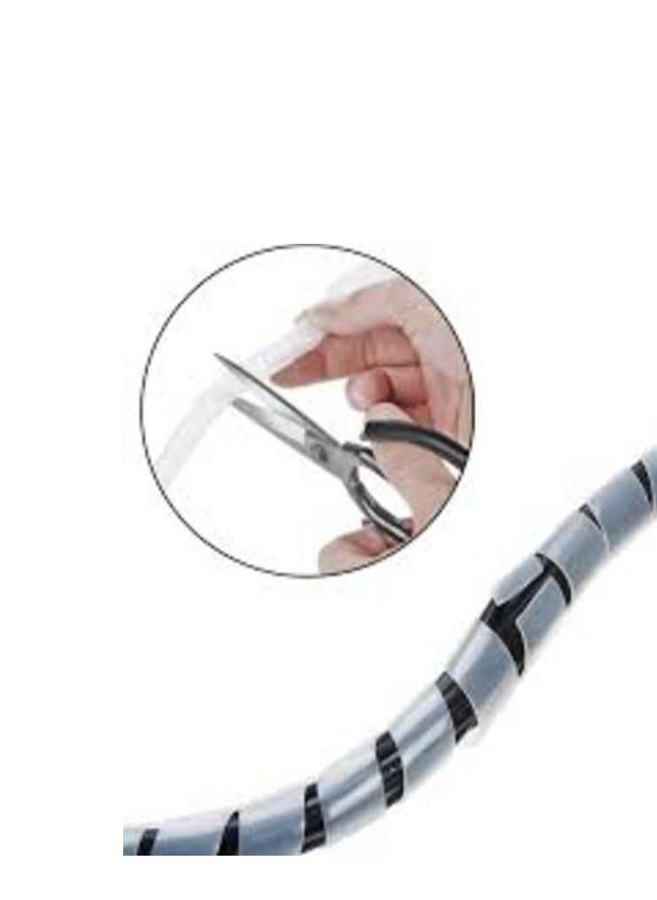 KNP KNP White Spiral Cable Wrap 10 MM is a practical and flexible solution for organizing and protecting small to medium sized cables wires and hoses.  - Image 2
