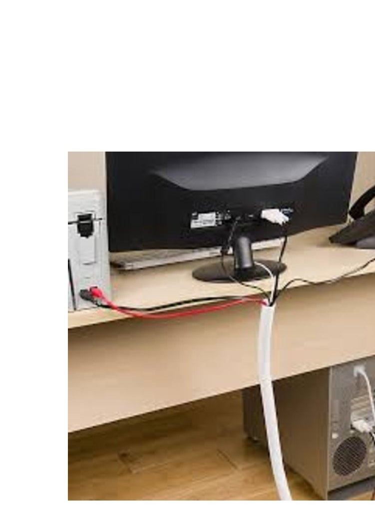 KNP KNP White Spiral Cable Wrap 10 MM is a practical and flexible solution for organizing and protecting small to medium sized cables wires and hoses.  - Image 3