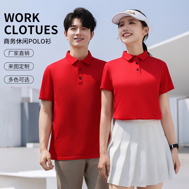 Manufacturer Summer Quick-Drying Sports Casual Polo Shirts For Men And Women Lapel Short-Sleeved Work Clothes Cultural Shirts Group Clothes - Image 2