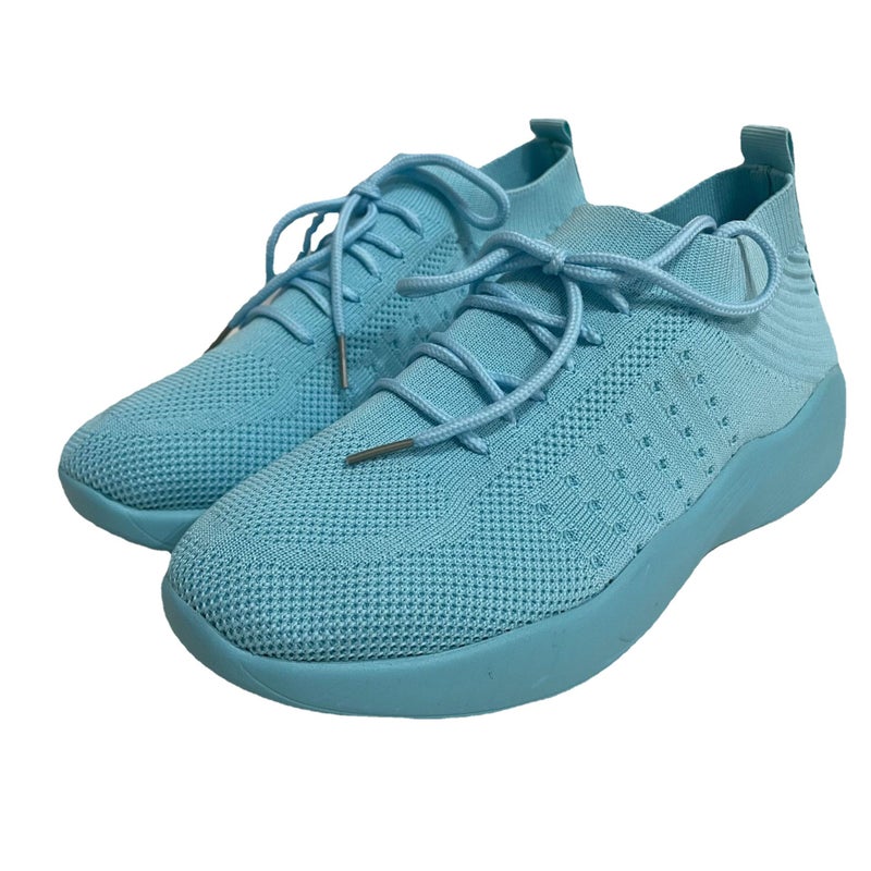 Autumn new foreign trade large size ladies flying woven casual shoes polyurethane sole comfortable wear-resistant lightweight new color matching Pink 36 - Image 3