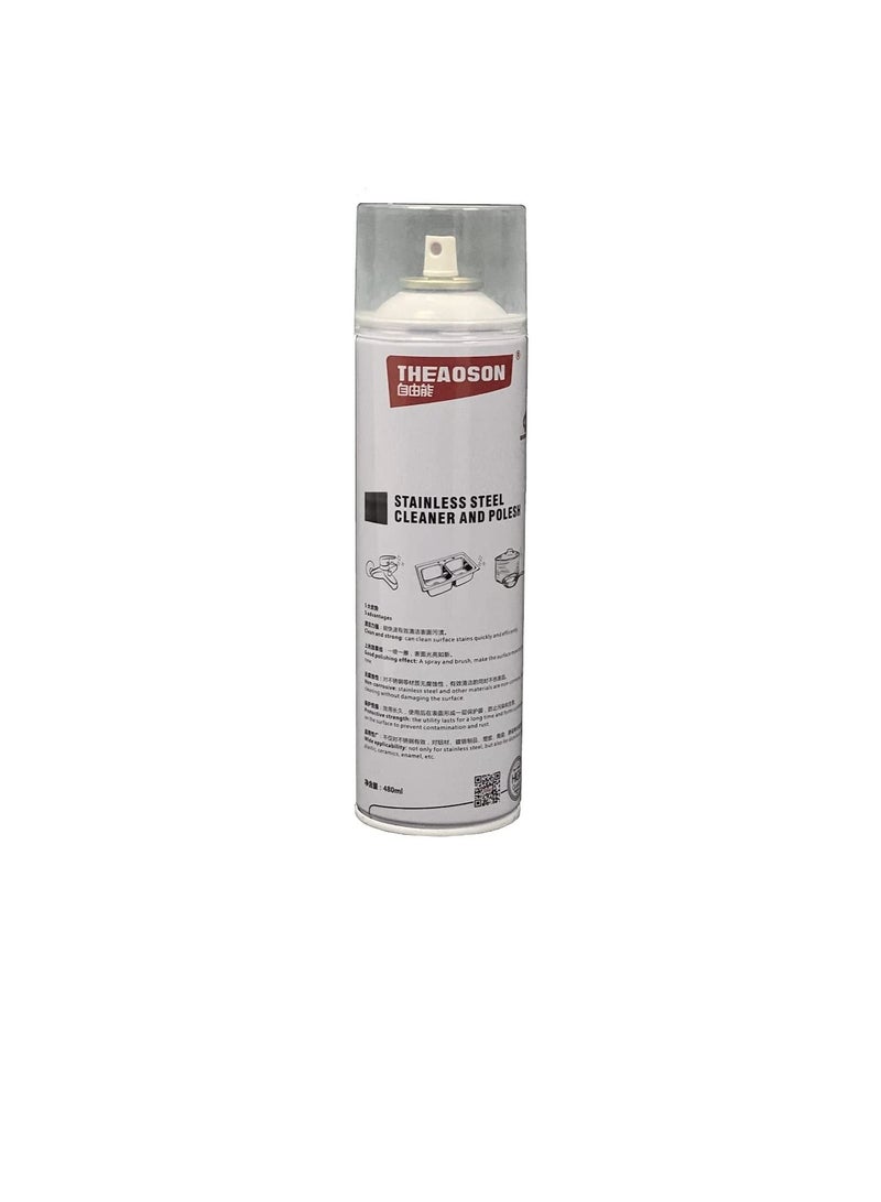 Generic Stainless Steel Cleaner and Polish, SS Aluminium Chrome Ceramic Cleaner, Bathroom Sanitary Accessories Polish - 480 ml  - Image 1