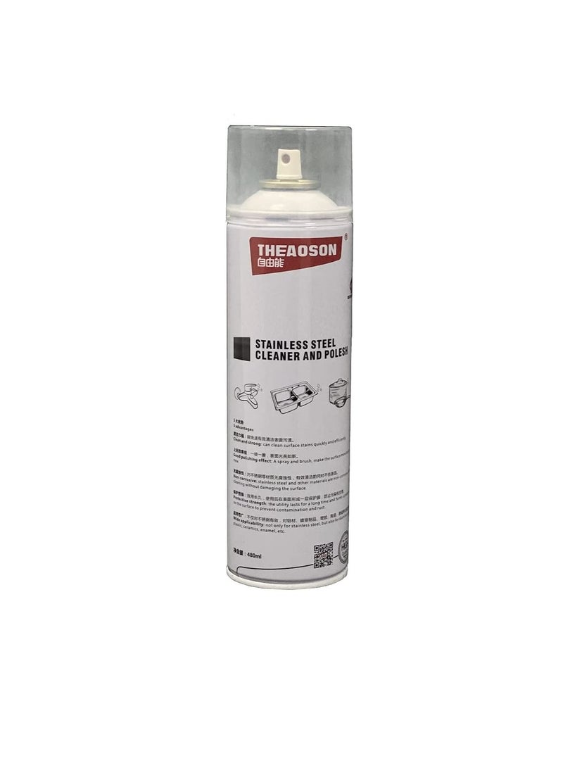 Generic Stainless Steel Cleaner and Polish, SS Aluminium Chrome Ceramic Cleaner, Bathroom Sanitary Accessories Polish - 480 ml  - Image 2
