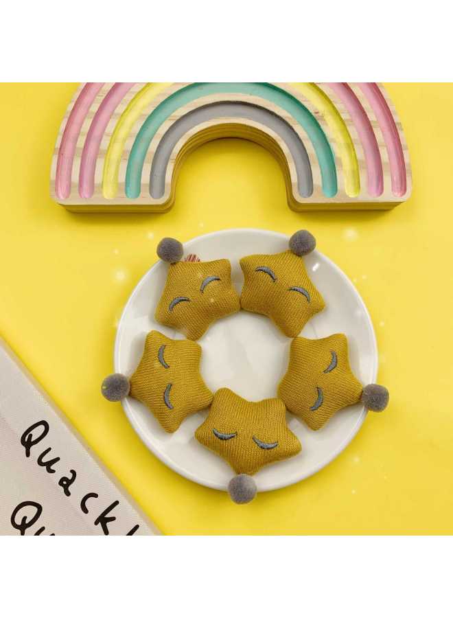 Cartoon Wool Five-pointed Star Jewelry Accessories Cotton Children's Socks Spot Accessories Brooch Hair Accessories-Color:Wool Five-star Brooch  - Image 3