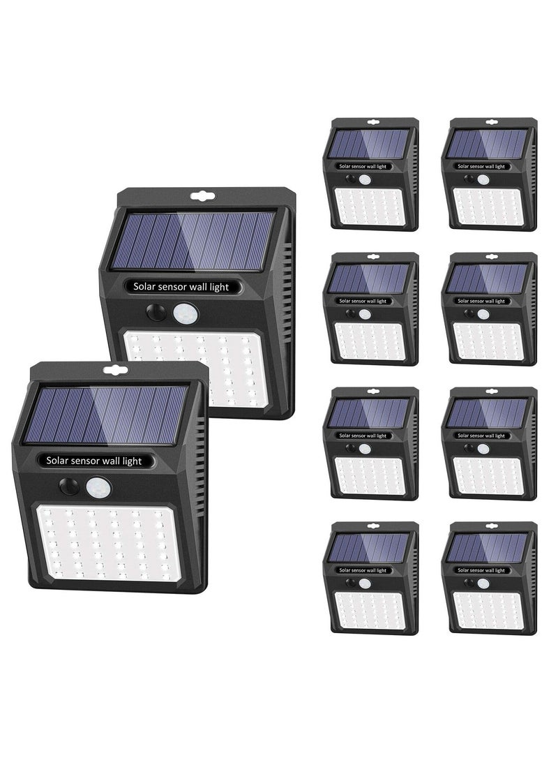 TIGER - Wireless IP65 Waterproof 42 LED Solar Lights | Pack of 10 | 3 Working Modes, Motion Sensor Outdoor Lights for Garden, Patio, Yard, Pathway, and Driveway, Energy-Efficient, Easy Installation, Weatherproof - Image 1