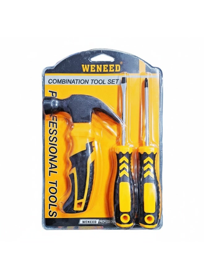 3 in 1 Professional Home Tool Set, High Quality Hammer and Two Precision Screwdrivers, Ideal for Quick Repairs, DIY Projects, and Home Maintenance - Image 1