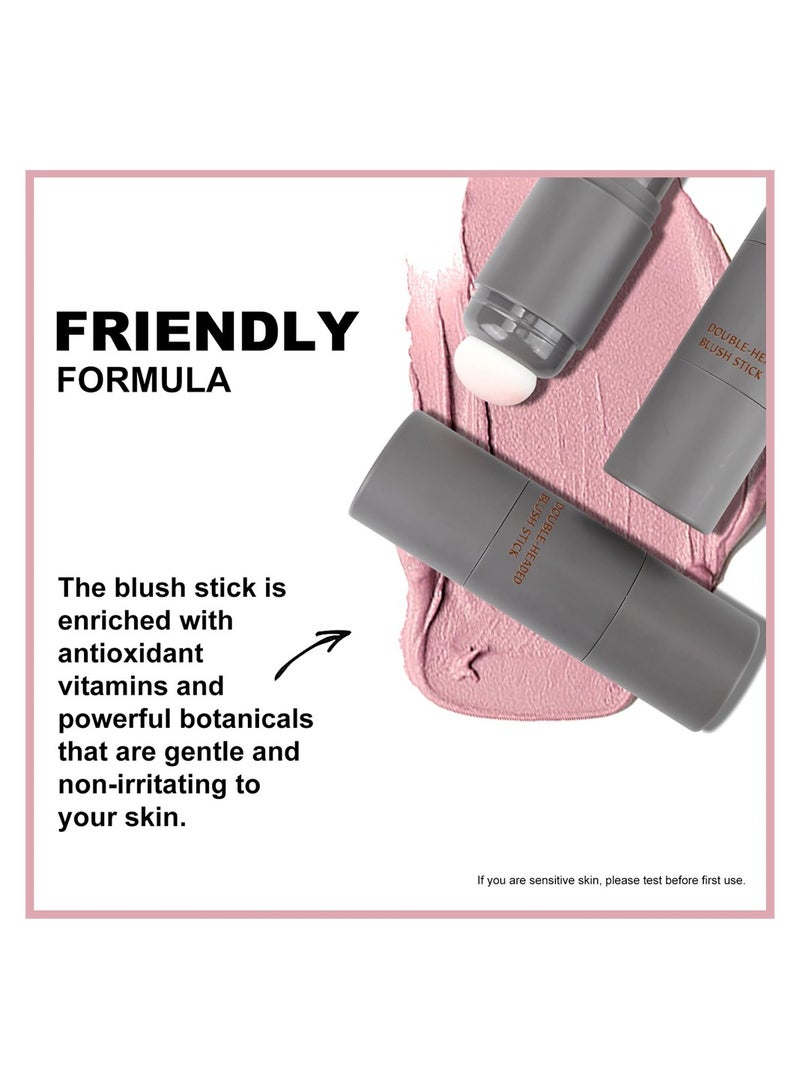 Excefore Cheek Blush Stick, Dual-ended Blush Stick With Sponge, Cream Contour Stick, 3-in-1 Cheek Blush & Lip Tint & Eyeshadow Moisturizing Lightweight Multi-Stick Blush, Natural And Long-lasting - Image 5