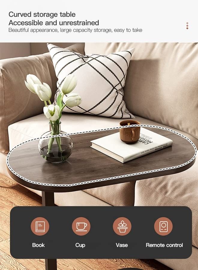 Arabest طاولة القهوة غرفة المعيشة أريكة طاولة جانبية الحديثة الاسكندنافية منزل بسيط شرفة صغيرة غرفة نوم طاولة زاوية طاولة السرير (أسود)  - Image 5