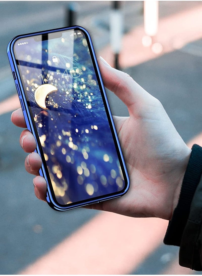 Generic - Compatible for iPhone 14 Pro Max Clear Case (2022, Crystal Transparent Cover Shockproof Protective Bumper Shell with Electroplated Mirror Edge for iPhone 14 Pro Max Blue - Image 1