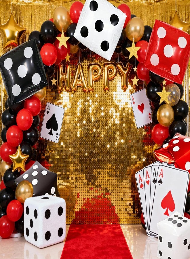 بيابيان بالونات نرد جامبو من بيابيان، 6 قطع، 24 بوصة، أحمر، أسود، أبيض، بالونات نرد مكعبة رباعية الأبعاد، هيليوم، كبيرة الحجم، مناسبة لحفلات أعياد الميلاد ذات طابع الكازينو، ليالي الألعاب، حفلات البونكو، حفلات التخرج، الزينة - Image 4