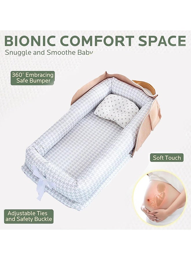 Beauenty Baby Lounger For Newborn 0-24 Months, Foldable Baby Nest Cover, Breathable & Soft Travel Nest Bed for Infants Toddler - Indoor & Outdoor Use - Image 3