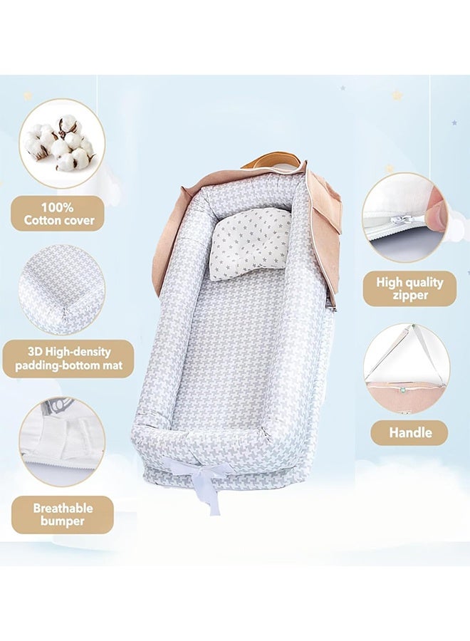 Beauenty Baby Lounger For Newborn 0-24 Months, Foldable Baby Nest Cover, Breathable & Soft Travel Nest Bed for Infants Toddler - Indoor & Outdoor Use - Image 2