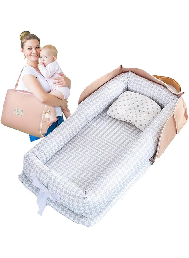 Beauenty Baby Lounger For Newborn 0-24 Months, Foldable Baby Nest Cover, Breathable & Soft Travel Nest Bed for Infants Toddler - Indoor & Outdoor Use - Image 1