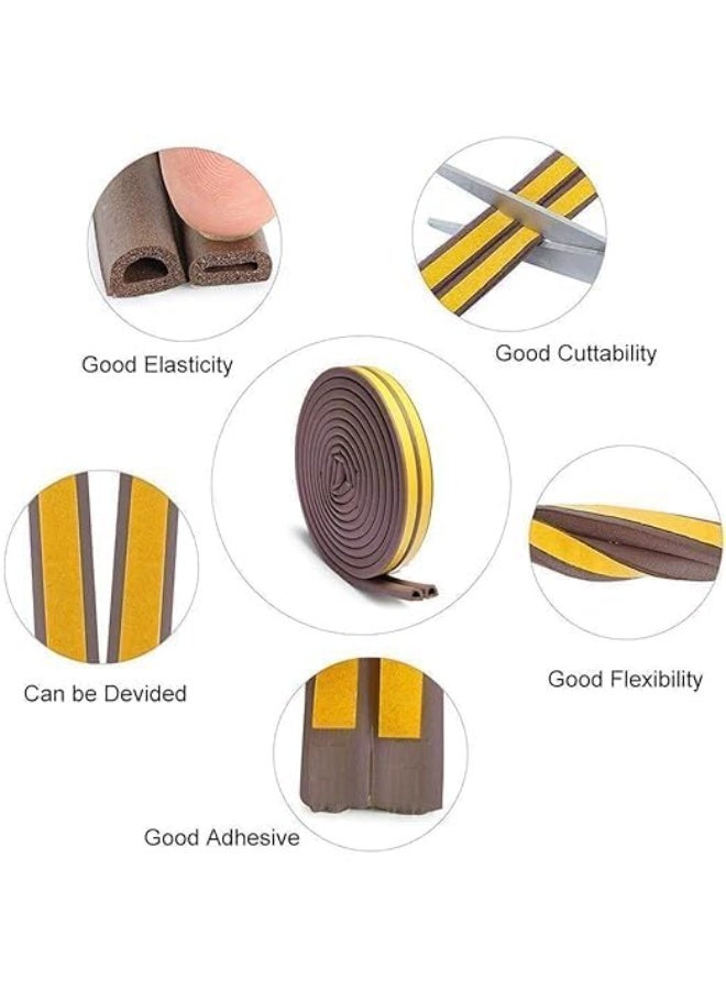 Generic 6M Self Adhesive Foam Seal Strip for Air, Draft, Dust, Doors and Windows Easy to Install (Brown)  - Image 3