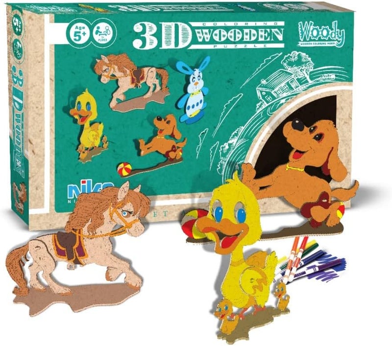 Woody Puzzle Animals