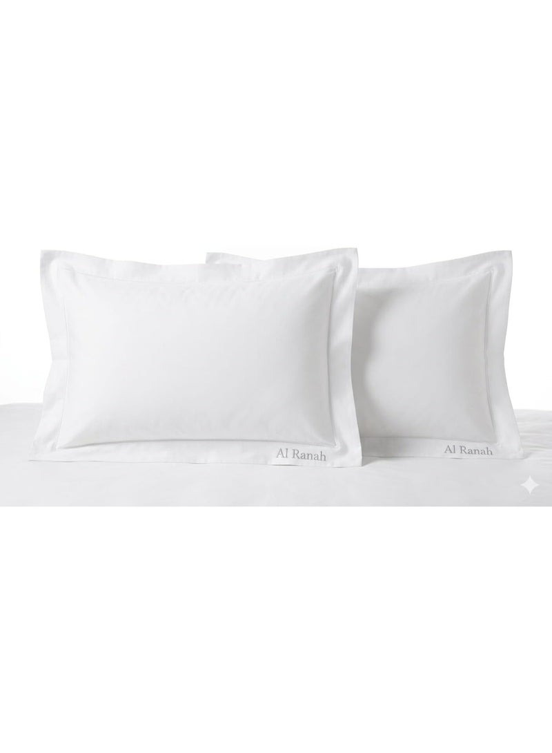 Alranah Premium Egyptian Cotton Pillow Case Set 2 Pieces Luxury Soft Breathable Hotel Quality Pillow Covers 100% Pure Cotton Bedding for Bedroom Home White - Image 2