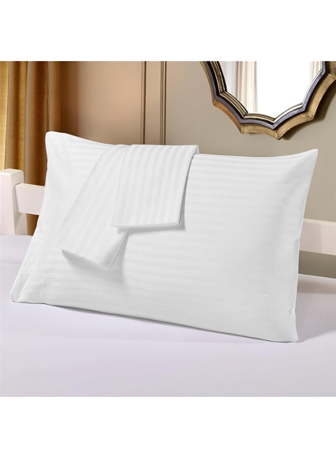 Alranah Premium Egyptian Cotton Pillow Case Set 2 Pieces Luxury Soft Breathable Hotel Quality Pillow Covers 100% Pure Cotton Bedding for Bedroom Home White - Image 1