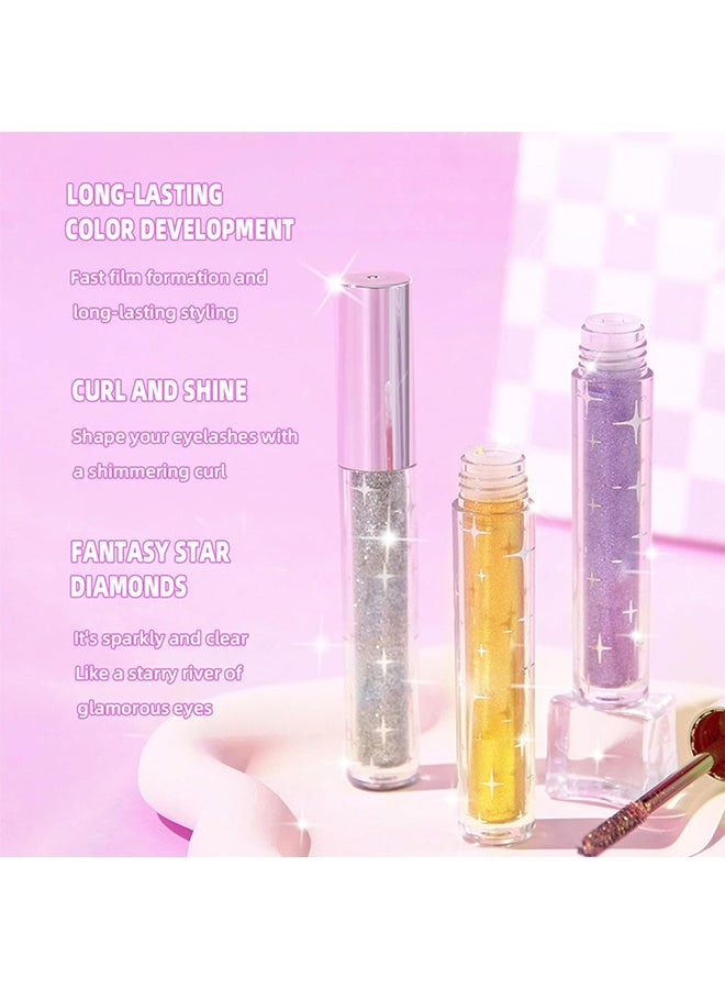 كيو آي بست ماسكارا بريق ، ماسكارا ملونة للرموش ، بريق الماس الملون لامع بريق مقاوم للماء طويل الأمد مقاوم للتلطخ ، إطالة حجم الشباك ماسكارا استخدام المرحلة (# 02 ذهبي) - Image 5