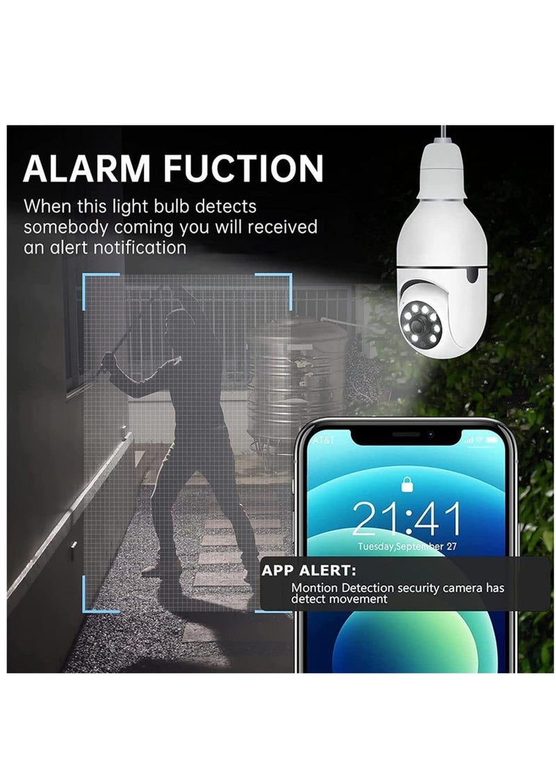 ELTRAZONE WiFi Light Bulb Camera 360 Degree Wireless Outdoor Security Camera Home Surveillance Cam with 1080P Color Night Vision Human Motion Detection(4-PCS) - Image 3